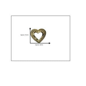 10K Solid Yellow Gold Diamond Cut Heart Earrings