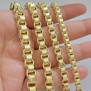 10k Yellow Gold Hollow Round Byzantine Chain/ Necklace
