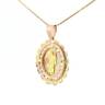 10K Real Gold Tri Color Fancy Oval Saint Jude Small Charm with Box Chain