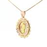 10K Real Gold Tri Color Fancy Oval Saint Jude Charm with Box Chain