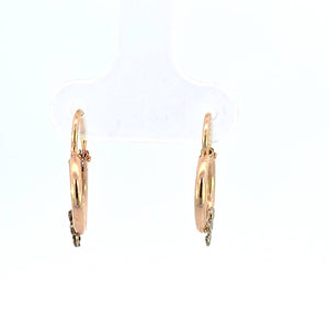 10K Real Gold Two Tone Small Hoop Flower Earrings