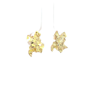 10K Real Gold Nugget Style Texas Map Stud Earrings