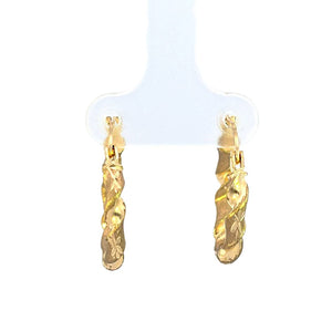 10K Real Gold Swirled Hoop Fancy Earrings for Girls, Women's