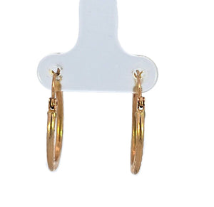 10K Real Gold Diamond Cut Oval Hoop Earrings for Girls, Women's