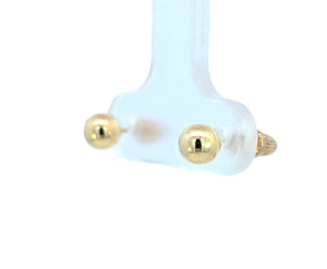 14K Real Gold 4MM Round Ball Bead Stud Earrings.