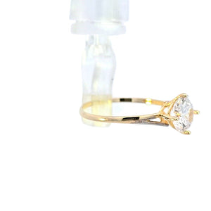 10K Real Yellow Gold Round Solitaire Cz Ring For Women