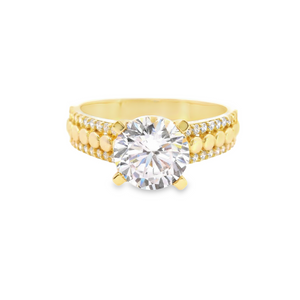 10K Real Gold Round CZ  Ring for Women's