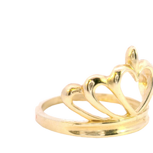 10K Real Gold Crown Ring for Women's