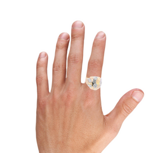 10K Real Gold Two Tone Diamond Cut Nugget Ring for Men