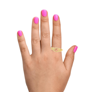 10K Real Gold Two Tone Fancy Heart Ring for Women