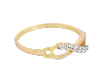 10K Real Gold CZ Infinity  Ring for Women