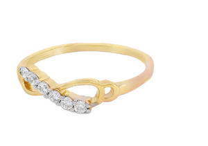 10K Real Gold CZ Infinity  Ring for Women