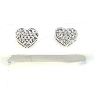 10K W Gold with 0.15 Ct MP Diamond Heart Earring (S) for Girls/Women