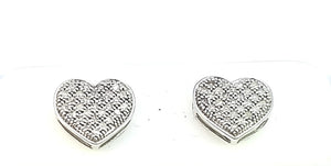 10K W Gold with 0.15 Ct MP Diamond Heart Earring (S) for Girls/Women