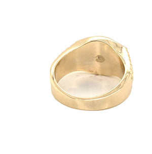 10K Real Gold Black Onyx Saint Jude CZ Ring for Men