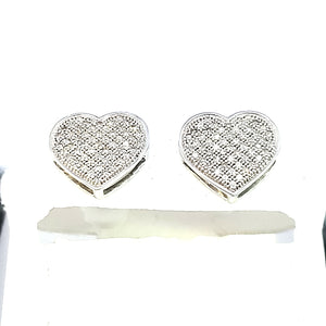 10K W Gold with 0.33 Ct MP Diamond Heart Earring (B) for Girls/Women
