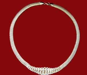 10K Real Gold Hollow DC Fancy Princess Necklace & Bracelet Set (17" & 7")