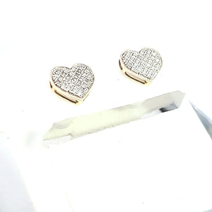 10K Y Gold with 0.15 Ct MP Diamond Heart Earring (M) for Girls/Women