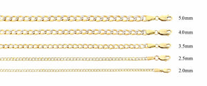 Real 10k Two Tone Yellow & White Gold Hollow Cuban Chain 4.5mm