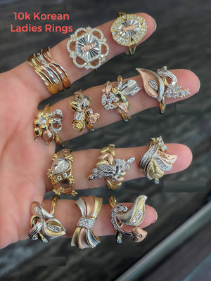 10k Real Gold Fancy Tri Color Rings