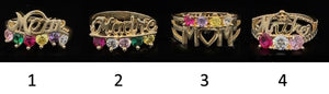 10K Real Gold Mother's Day Special Mom/Madre/Mother Ring with Multiple color CZ