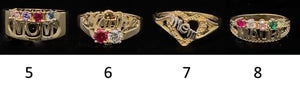 10K Real Gold Mother's Day Special Mom/Madre/Mother Ring with Multiple color CZ