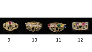 10K Real Gold Mother's Day Special Mom/Madre/Mother Ring with Multiple color CZ