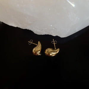 10K Real Gold Teardrop Necklace set 17inch (Adjustable to 18inch)