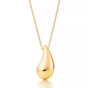 10K Real Gold Teardrop Necklace set 17inch (Adjustable to 18inch)
