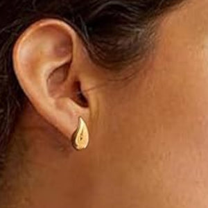 10K Real Gold Teardrop Necklace set 17inch (Adjustable to 18inch)