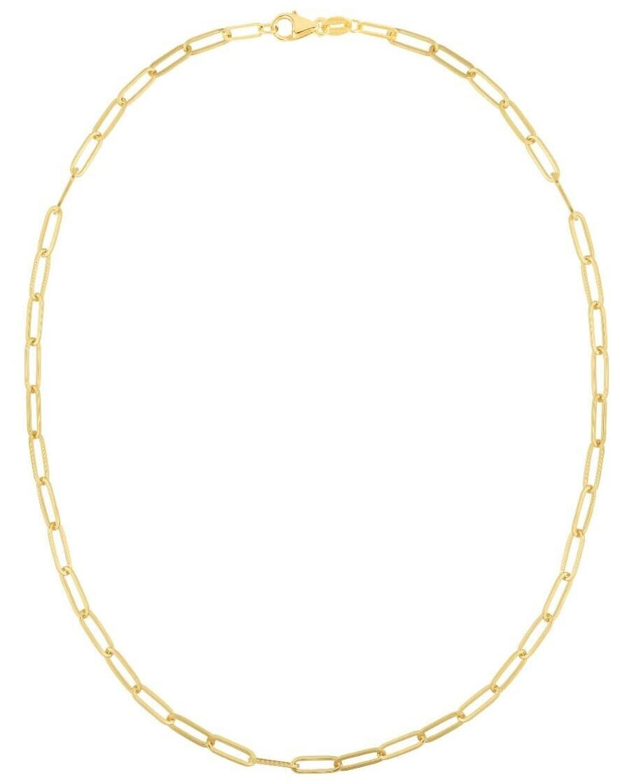 Real 10K Yellow Gold Solid Paperclip Chain/Necklace 1.5mm - 4mm