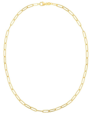 Real 10K Yellow Gold Solid Paperclip Chain/Necklace 1.5mm - 4mm