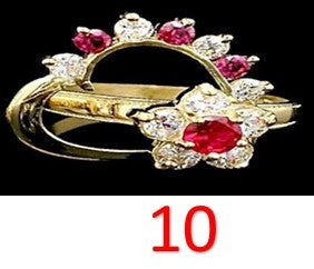 10k Real Gold Motion Rings CZ Ring