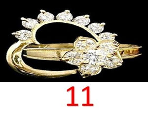 10k Real Gold Motion Rings CZ Ring