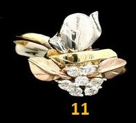 10k Real Gold Fancy Tri Color Rings