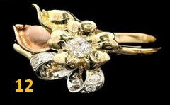 10k Real Gold Fancy Tri Color Rings