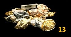 10k Real Gold Fancy Tri Color Rings
