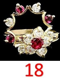 10k Real Gold Motion Rings CZ Ring
