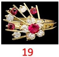 10k Real Gold Motion Rings CZ Ring