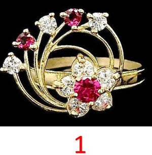 10k Real Gold Motion Rings CZ Ring