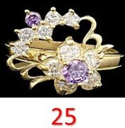 10k Real Gold Motion Rings CZ Ring