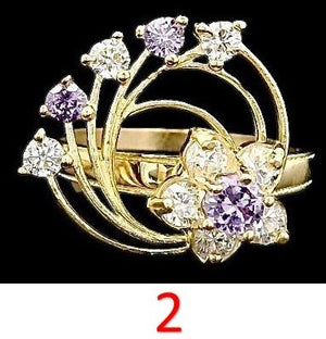 10k Real Gold Motion Rings CZ Ring