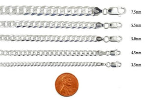 925 Sterling Silver Diamond Cut Cuban bracelet For Men & Women