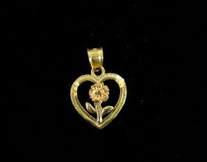 Real 10K Gold Heart Charms / Pendant