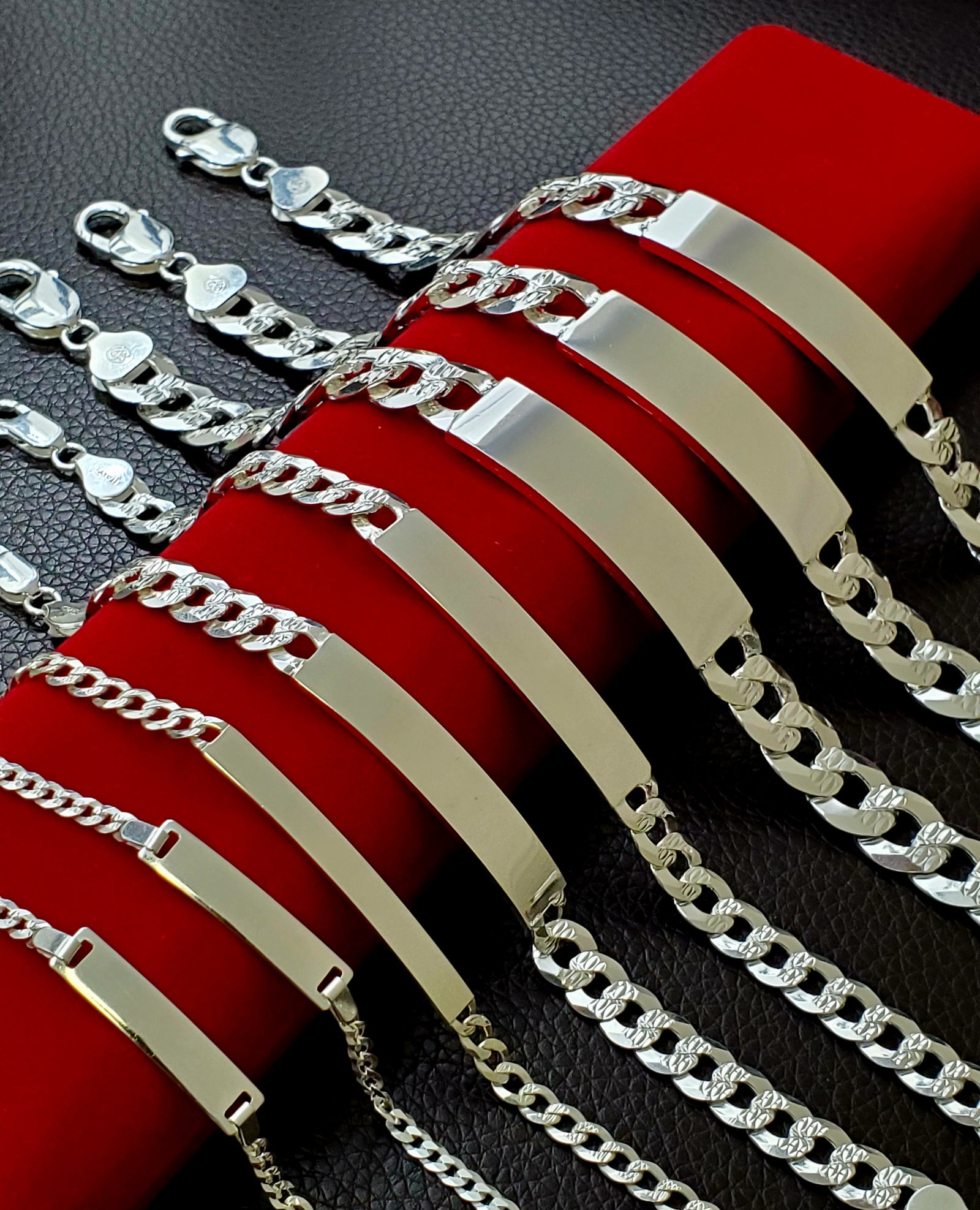 925 Sterling Silver Cuban ID Bracelet 