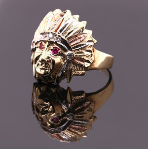 10k Gold Indian Head Ring