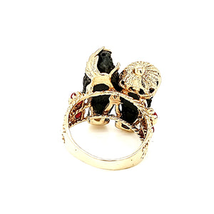 14K Gold Men Face Ring