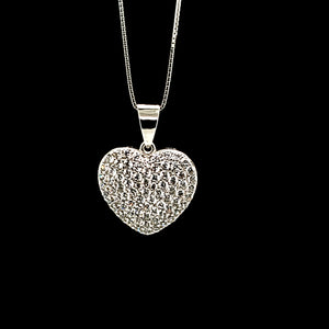 925 Silver Heart CZ Charm