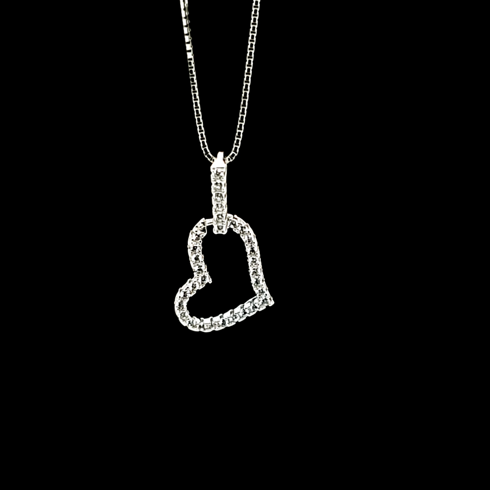 925 Silver Heart CZ Charm