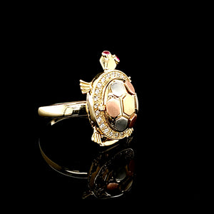 14K Gold Turtle Ring